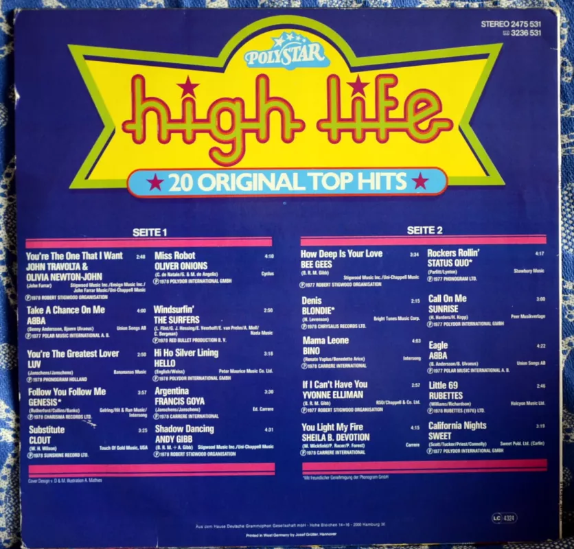 high hife -20 original top hits. - Autorių  grupė., plokštelė 3