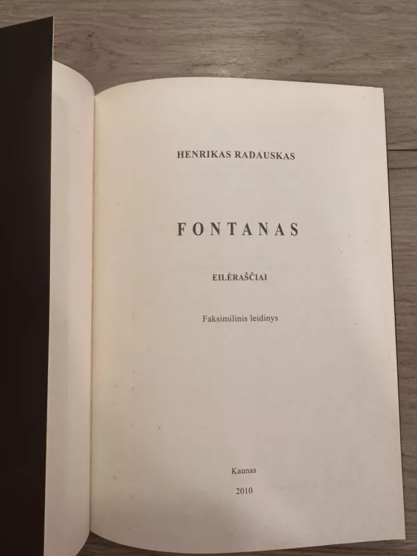 Fontanas - Henrikas Radauskas, knyga 3