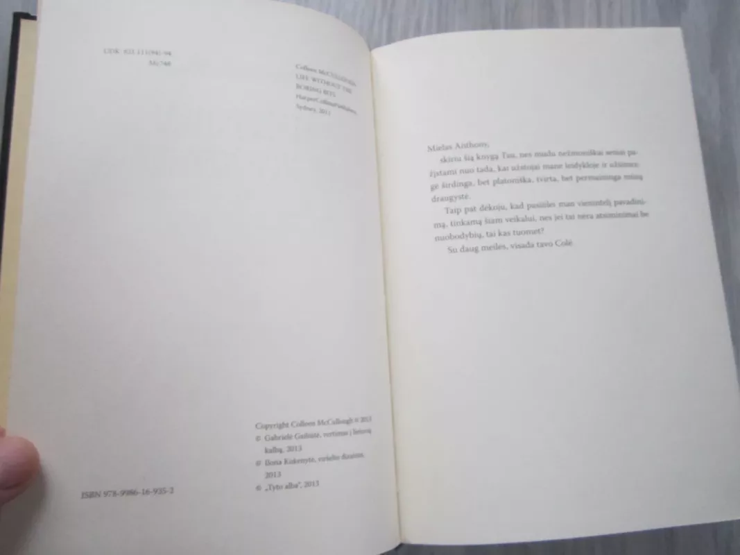 Atsiminimai be nuobodybių - Colleen McCullough, knyga 4