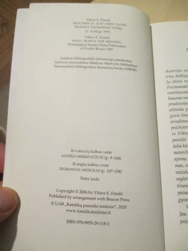 Žmogus ieško prasmės - Viktor E. Frankl, knyga 6