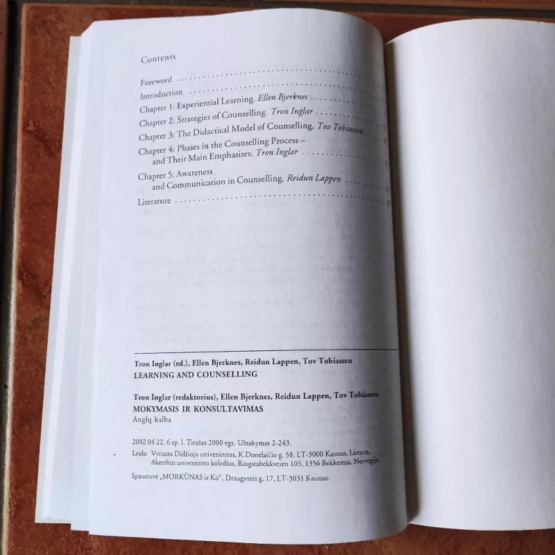 Learning and Counselling - Tron Inglar, Ellen Bjerknes, Reidun Lappen, Tov Toblassen, knyga 5
