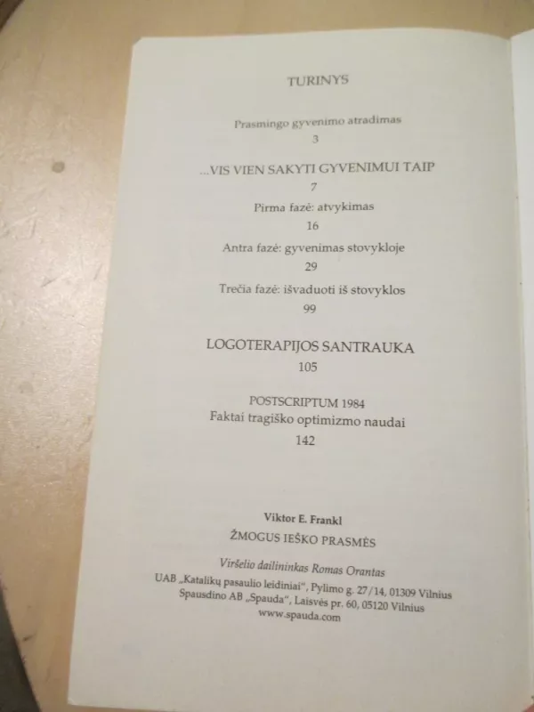 Žmogus ieško prasmės - Viktor E. Frankl, knyga 5