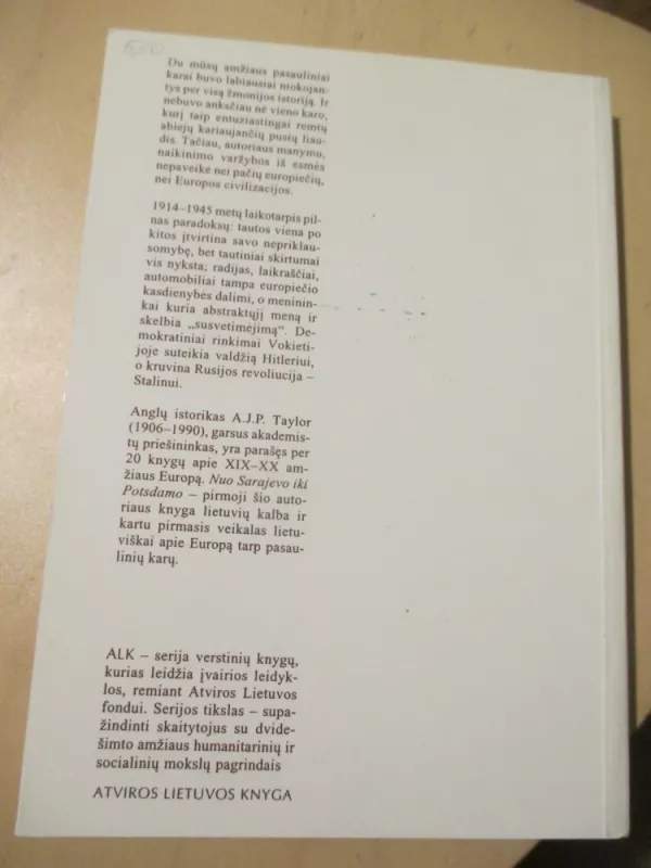 Nuo Sarajevo iki Potsdamo. Europa 1914-1945 - A. J. P. Taylor, knyga 4