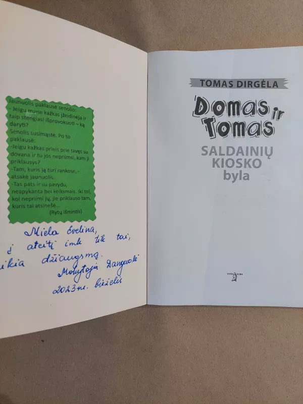 Domas ir Tomas. Saldainių kiosko byla. Detektyviniai galvosūkiai - Tomas Dirgėla, knyga 6