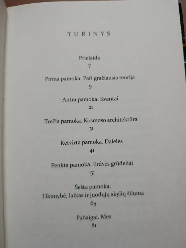 Septynios trumpos fizikos pamokos - Carlo Rovelli, knyga 5