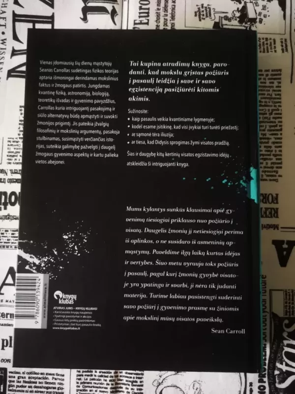 Apie gyvybės ir Visatos kilmę - Sean Carroll, knyga 4