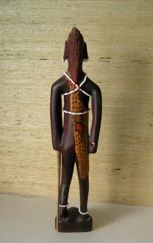 Medinė Afrikos kario statulėlė - , namai ir interjeras 6