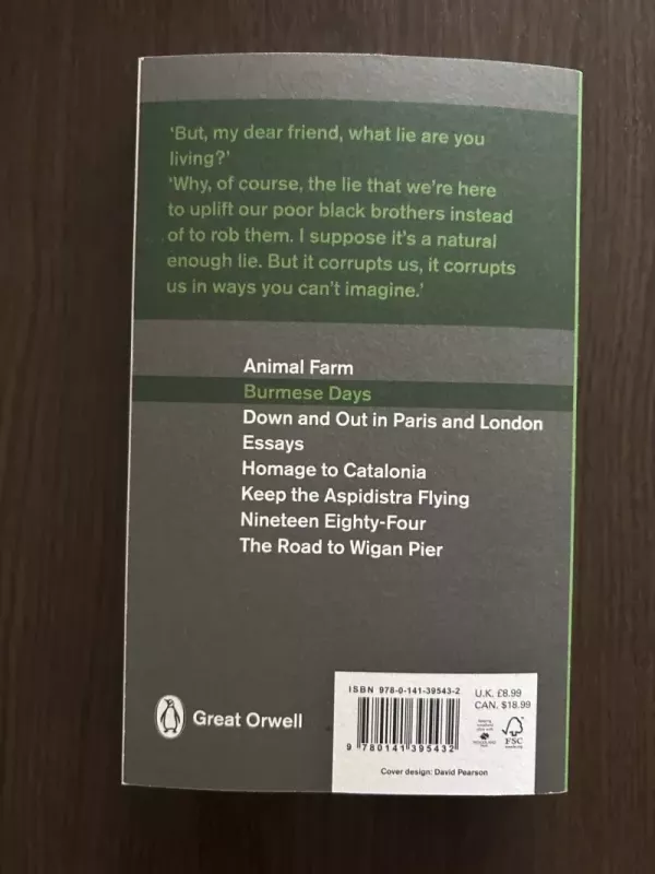 Burmese Days - George Orwell, knyga 3