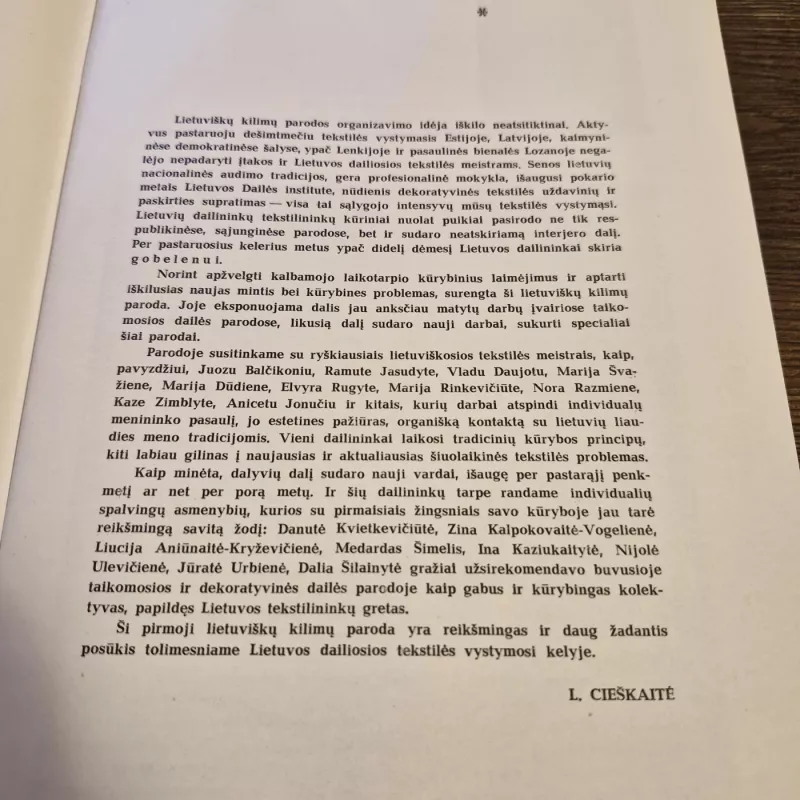 KILIMŲ PARODA - M. ŠVAŽIENĖ, knyga 3