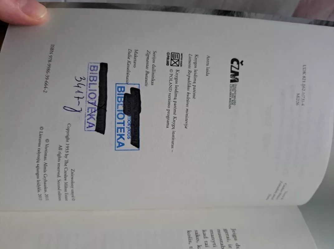 Pavergtas protas - Czeslaw Milosz, knyga 5