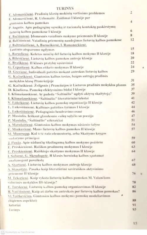 Gimtoji kalba I-II klasėje (1993 ir 1994 m. konferencijų medžiaga - Redaktorė G. Kačiuškienė, knyga 3