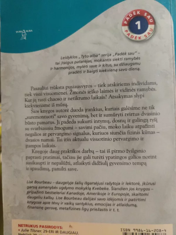 Klausykis savo kūno -geriausio draugo - Lise Bourbeau, knyga 3