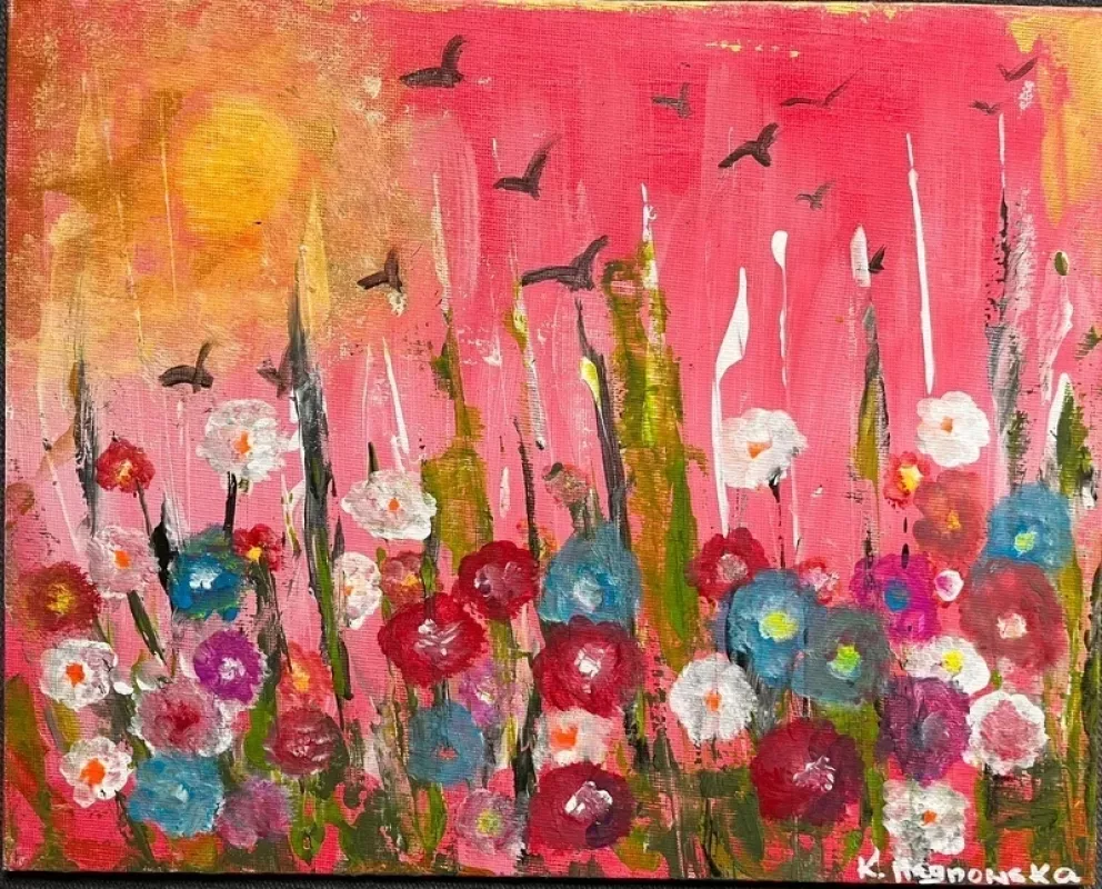 gėlės, gėlių, pievos, spalvotas paveikslas - , namai ir interjeras 2