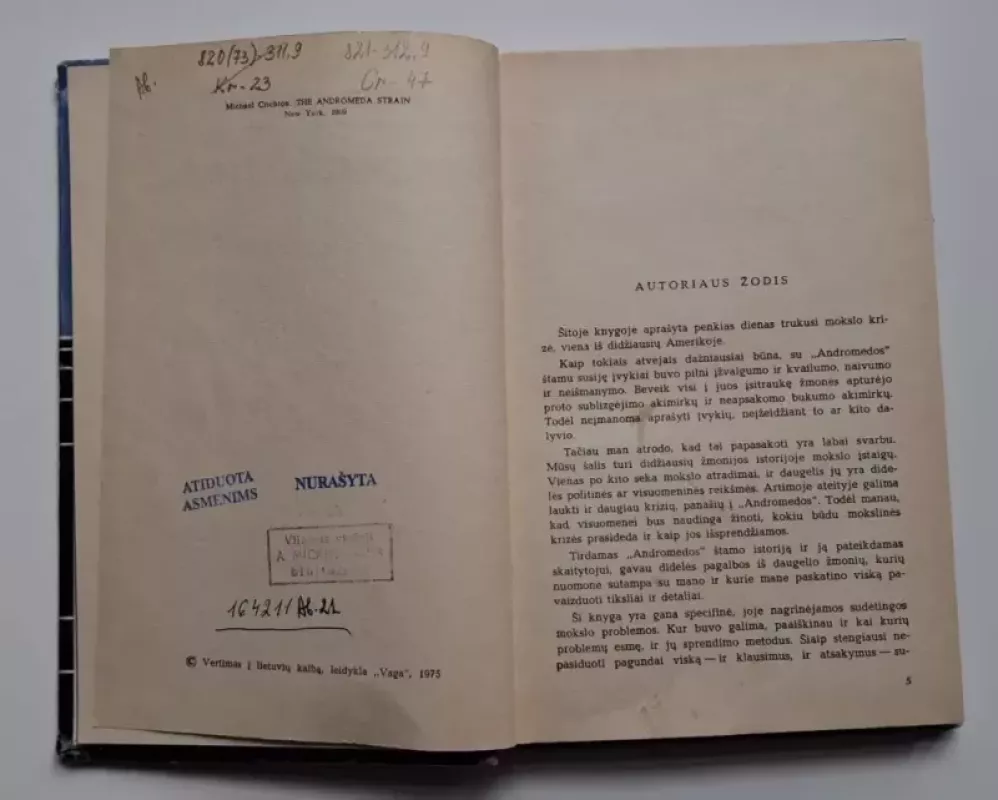 Andromedos štamas - Maiklas Kraitonas, knyga 5