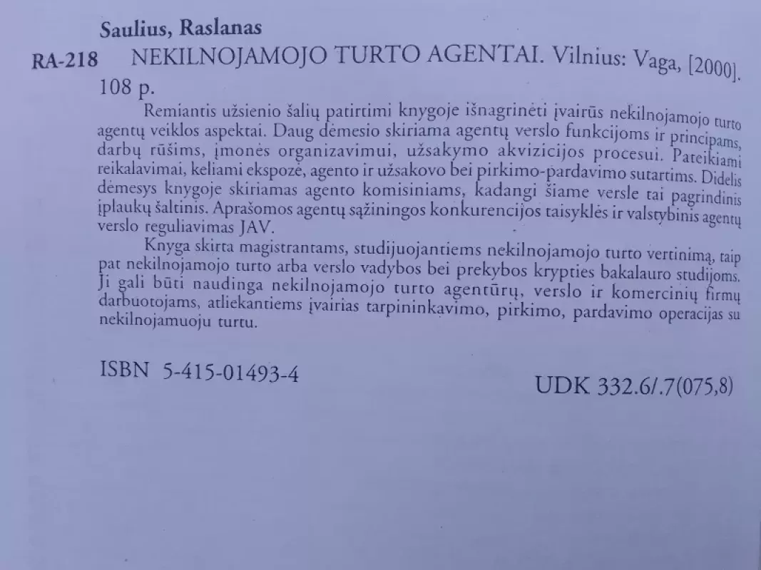 Nekilnojamojo turto agentai - Saulius Raslanas, knyga 3