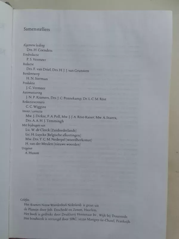 Kramers nieuw woordenboek Nederlands - H. Coenders, knyga 4