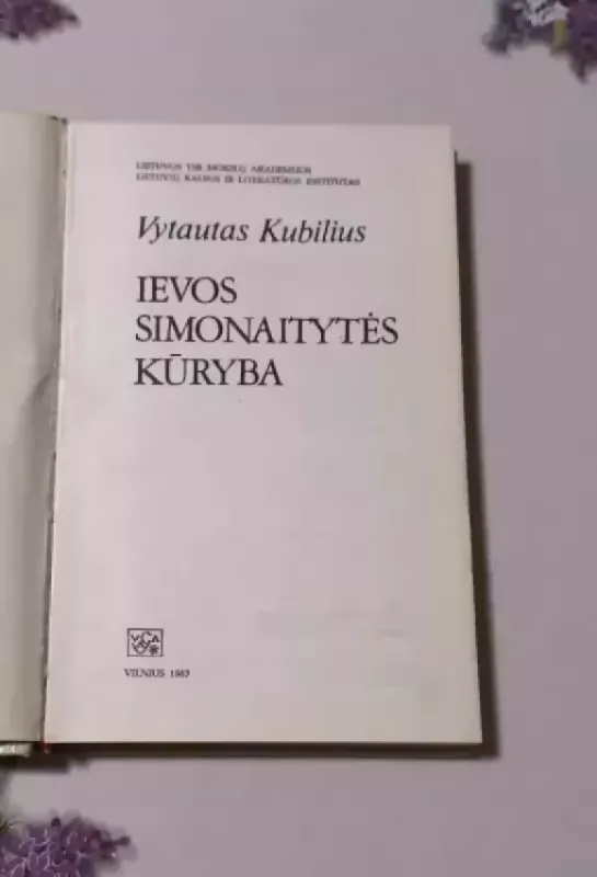 Ievos Simonaitytės kūryba - Vytautas Kubilius, knyga 3