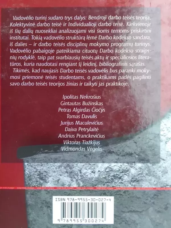 Darbo teisė. Vadovėlis - Autorių Kolektyvas, knyga 3