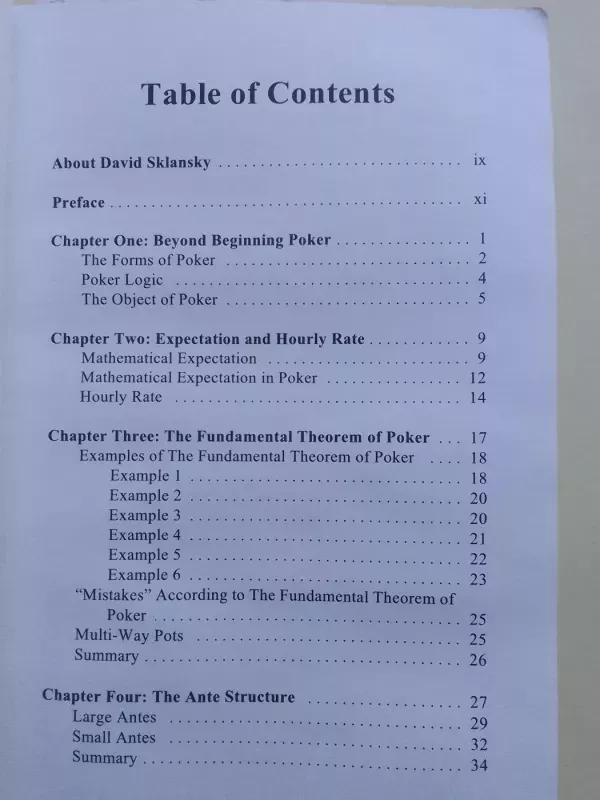 The theory of poker - David Sklansky, knyga 4