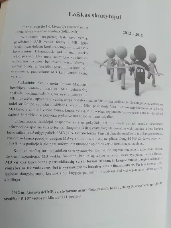 Kodėl mažoji bendrija - geriausia verslo fiorma? - Daiva Čibirienė, knyga 3