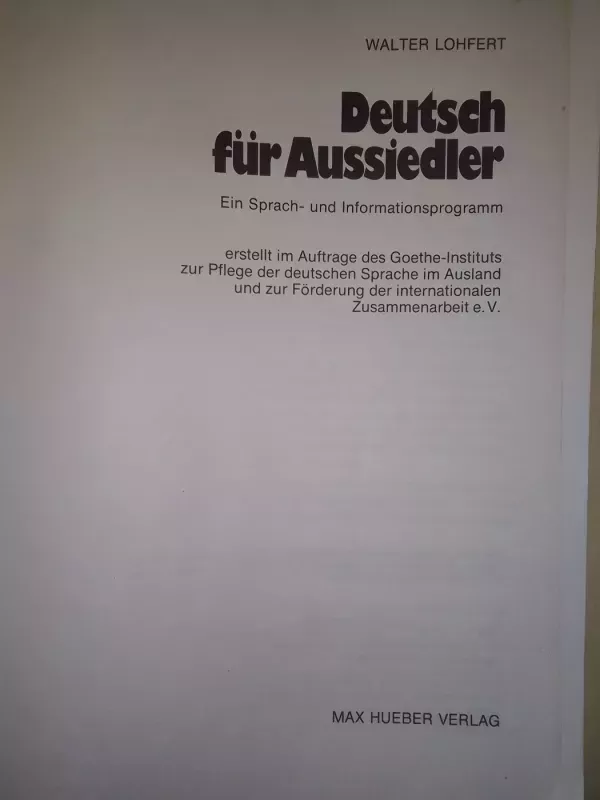 Deutsch für Aussiedler. Ein Sprach- und Informationsprogramm - Walter Lohfert, knyga 3