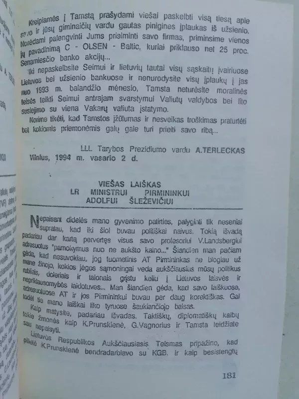 Broliai Antanas ir Vladas Terleckai prieš Gedimino Vagnoriaus politiką - Vladas Terleckas, knyga 5