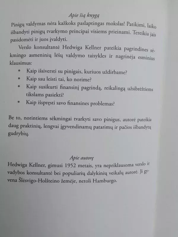 Menas valdyti savo pinigus - Hedwig Kellner, knyga 3