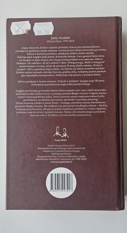 Puikybė ir prietarai: romanas - Jane Austen, knyga 4
