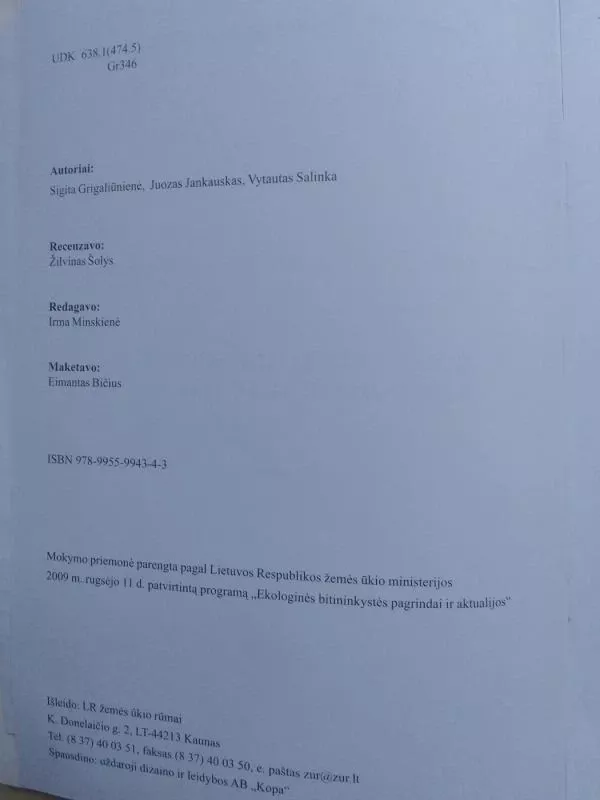 Ekologinės bitininkystės pagrindai ir aktualijos - Sigita Grigaliūnienė, knyga 3