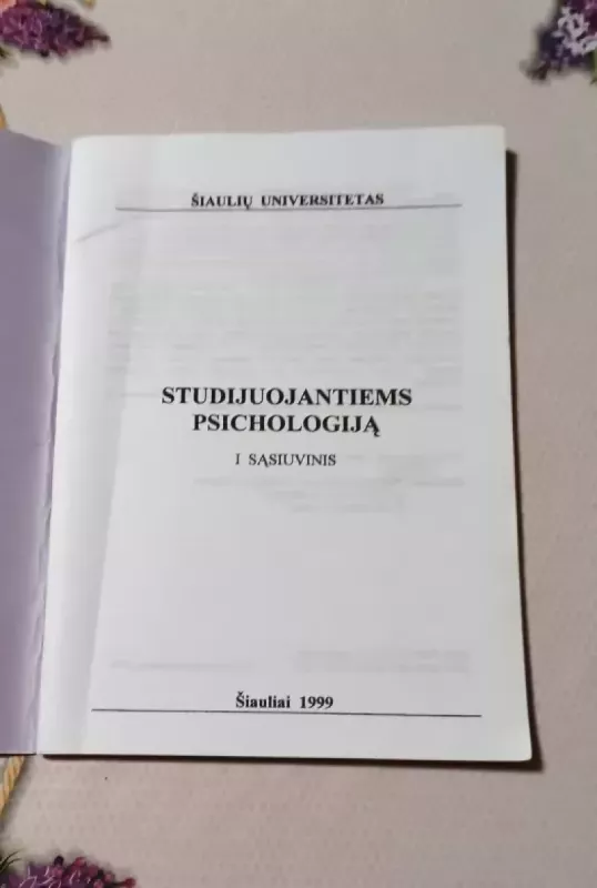 Studijuojantiems psichologiją (1 sąsiuvinis) - Jonas Pacevičius, knyga 3