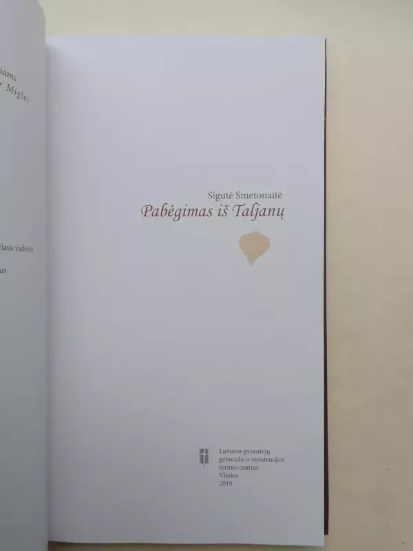 Pabėgimas iš Taljanų - Sigutė Smetonaitė, knyga 5