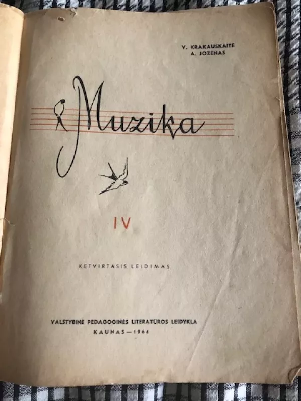 Muzika IV klasei 1964 - V. Krakauskaitė, A. Jozėnas, knyga 3