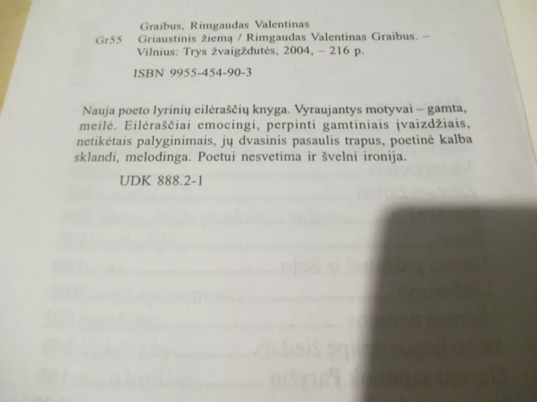 Griaustinis žiemą - Rimgaudas Valentinas Graibus, knyga 4