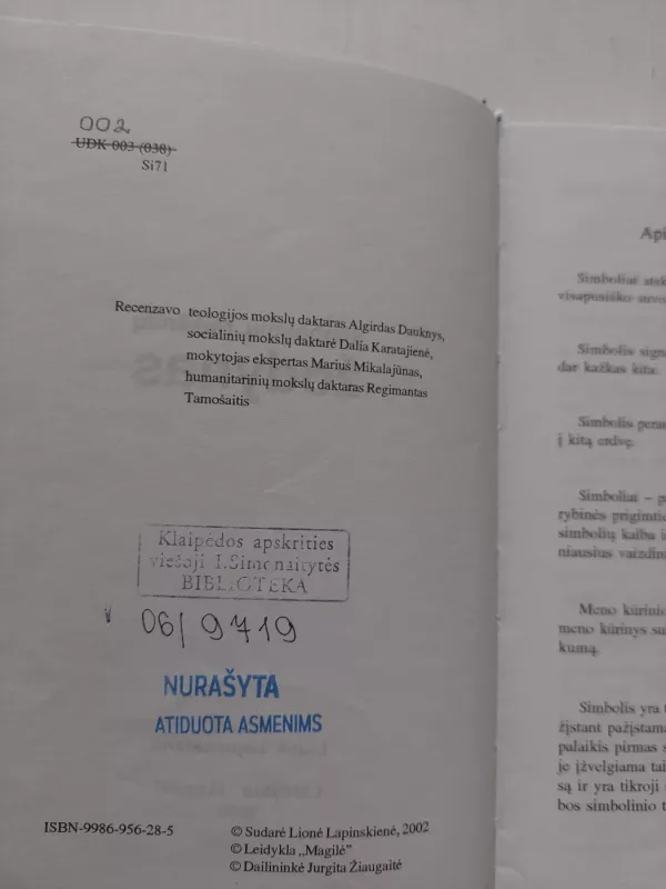 Simbolinių reikšmių žodynas - Lionė Lapinskienė, knyga 3