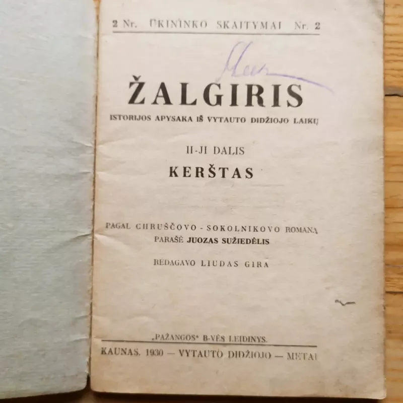Ūkininko skaitymai. Žalgiris II d. "Kerštas" - Juozas Sužiedėlis, knyga 3