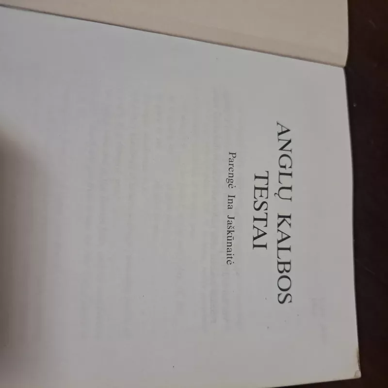English tests - Ina Jaškūnaitė, knyga 4
