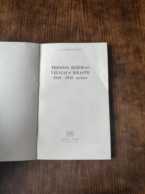 Teisinis režimas Vilniaus krašte - S. Vansevičius, knyga 3