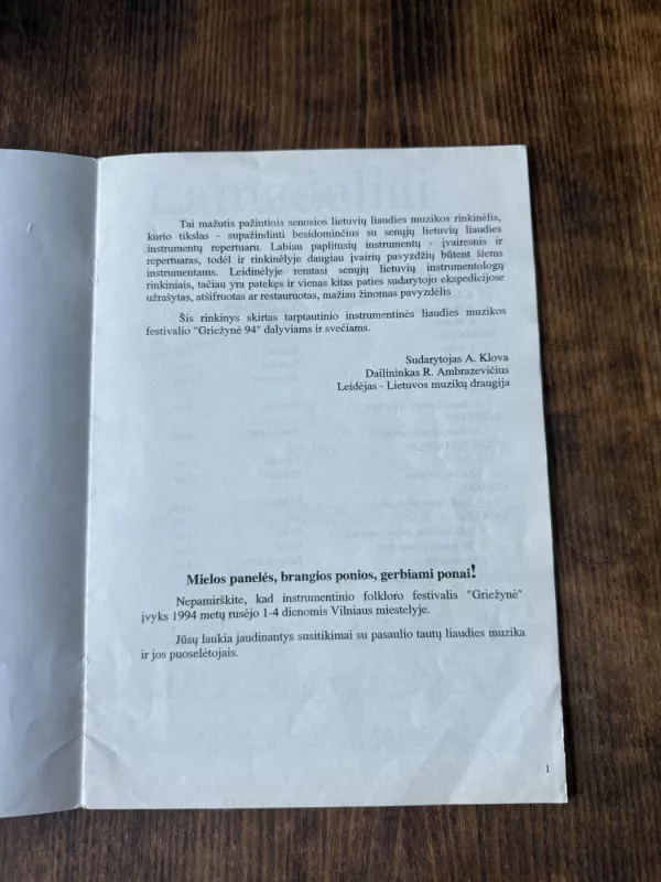 Lietuvių liaudies instrumentinė muzika - A. Klova, knyga 3