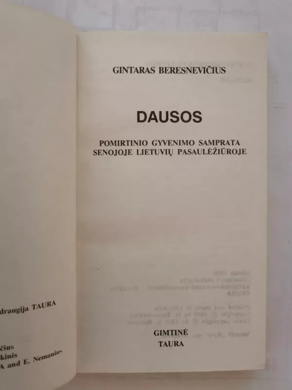 Dausos • Pomirtinio gyvenimo samprata senojoje lietuvių pasaulėžiūroje - Gintaras Beresnevičius, knyga 3
