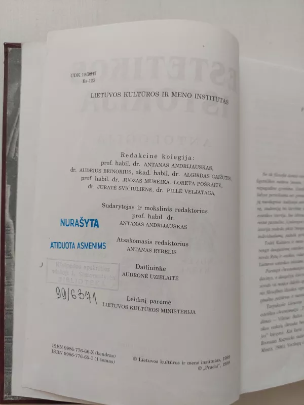 Estetikos istorija (1 tomas) - Antanas Andrijauskas, knyga 3