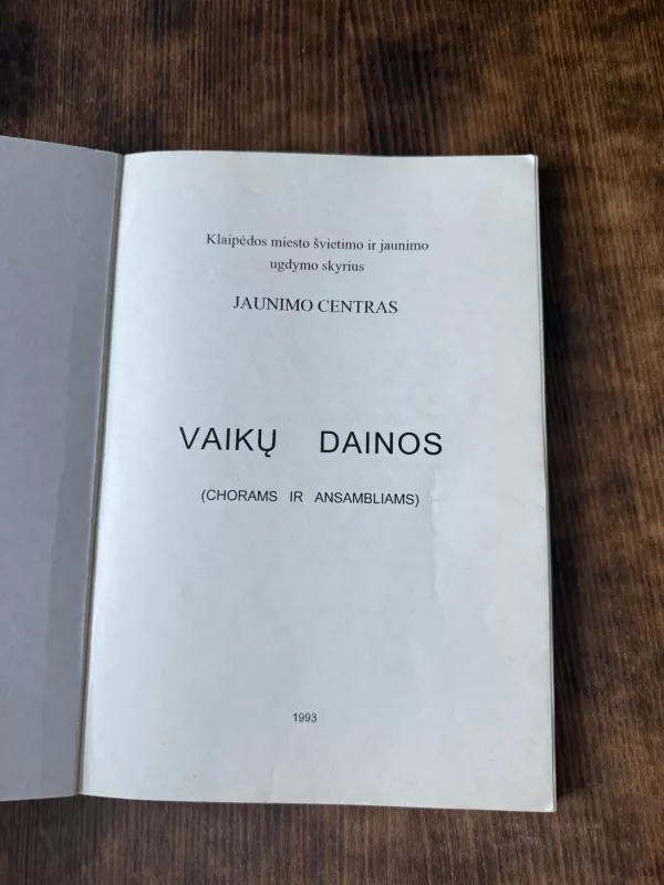 Vaikų dainos chorams ir ansambliams - A.Šumskis, knyga 3