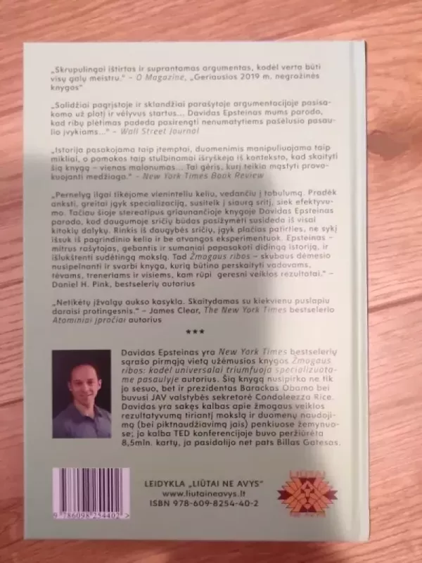 Žmogaus ribos: kodėl universalai triumfuoja specializuotame pasaulyje? - David Epstein, knyga 3