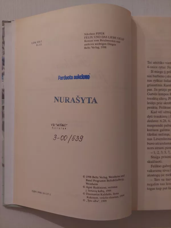 Feliksas finansininkas - Nikolaus Piper, knyga 3