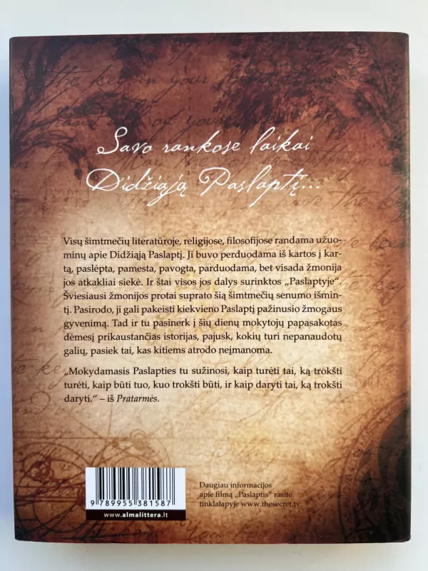 Paslaptis. The Secret - Rhonda Byrne, knyga 4