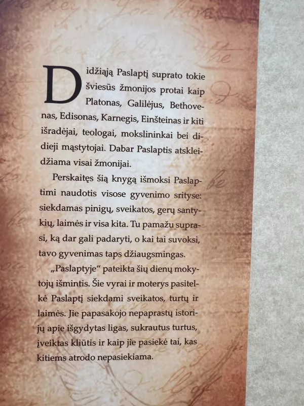 Paslaptis. The Secret - Rhonda Byrne, knyga 3