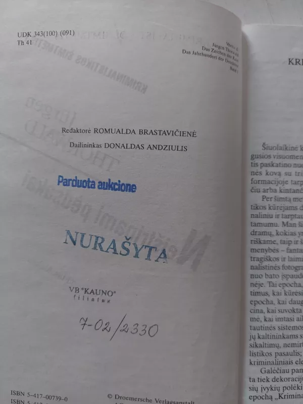 Neištrinami pėdsakai - Jurgen Thorwald, knyga 3