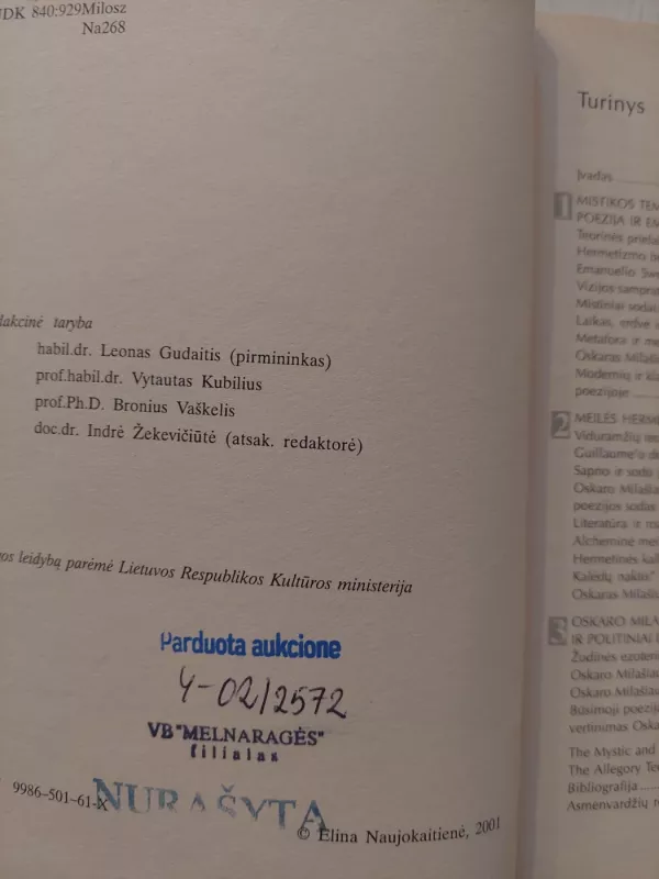 Oskaras Milašius. Mistikas ir hermetinis poetas - Elina Naujokaitienė, knyga 4