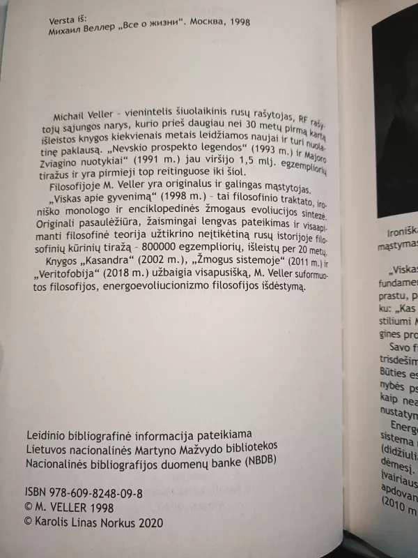 \"Viskas apie gyvenimą: visuotinė teorija apie viską\" - Michail Veller, knyga 3