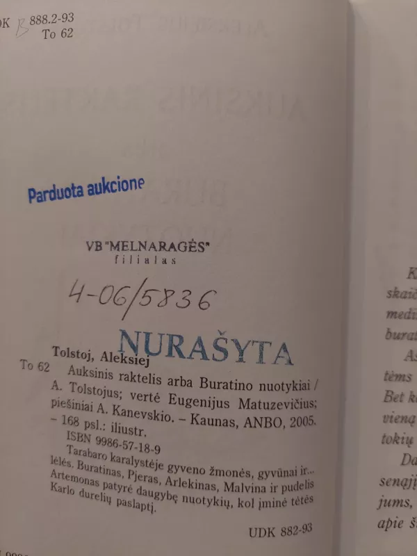 Auksinis raktelis arba Buratino nuotykiai - Aleksejus Tolstojus, knyga 3