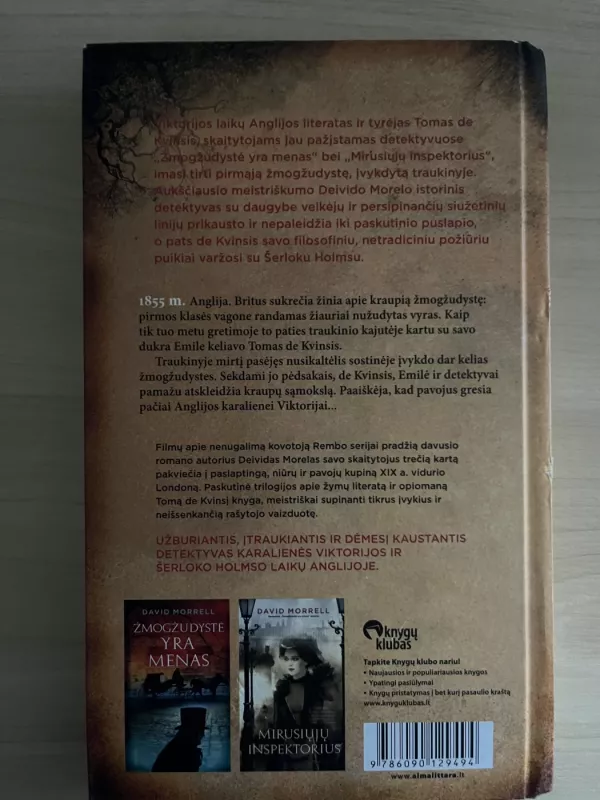 Žmogžudystė yra menas - David Morrell, knyga 5